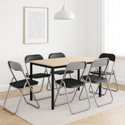 Set di sei sedie Antenore, colore nero, Misure 43 x 47 x 78 cm