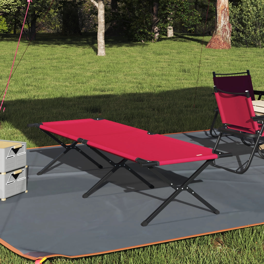 Letto Sole Pieghevole con Borsa Rosso Tessuto Oxford 600D