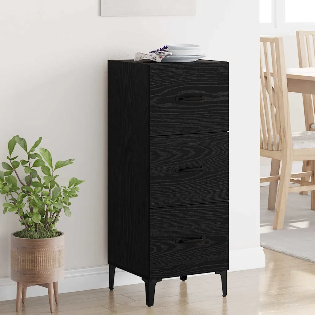 Credenza-Buffet-Armadio da cucina Rovere Nero 34,5 x 34 x 90 cm Legno multistrato 970240