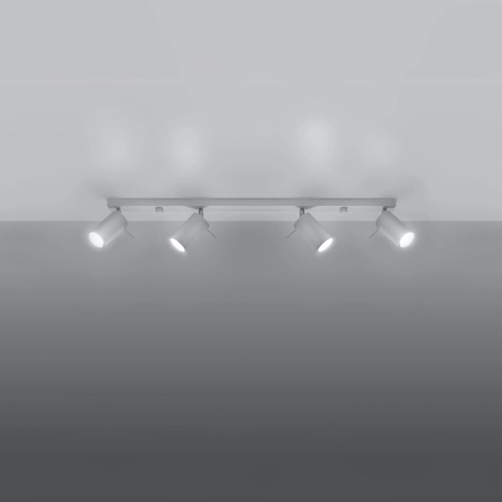 Plafoniera TORQUE 4 faretti bianco/cromo metallo Pure Lume