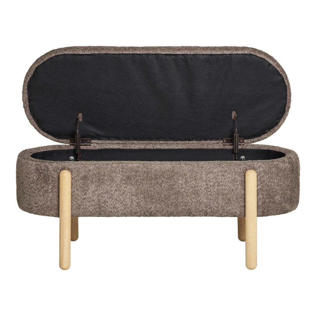 Panca con Portaoggetti Branca, Marrone, Poliestere, 40x97x48 cm