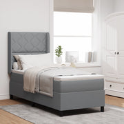 Letto Box Spring con Materasso Grigio Chiaro 80x200 cm Tessuto