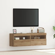 Armadi per TV  con luci LED 2 pz Rovere Artigianale 60x30x40 cm
