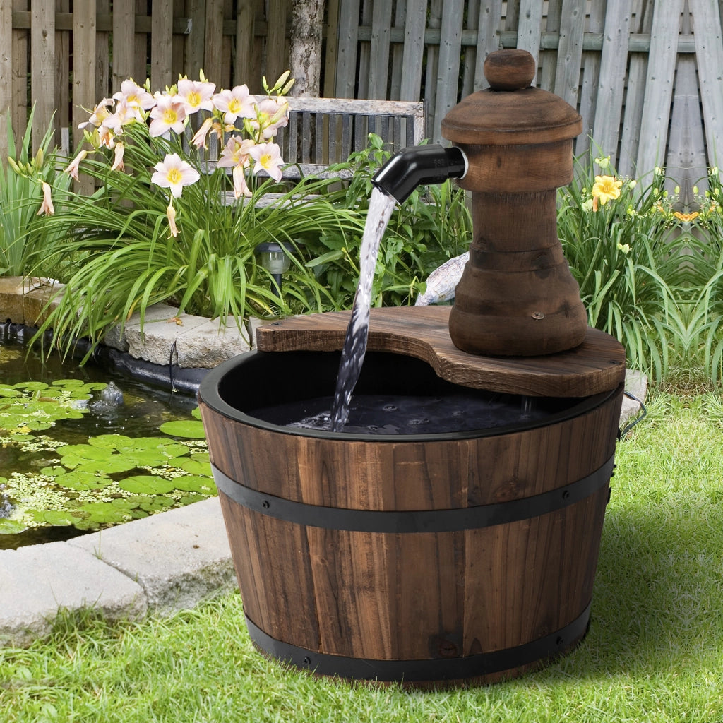 Fontana da Giardino in Legno e Metallo ¨C Zephmum ¨C ?27x37 cm Naturale