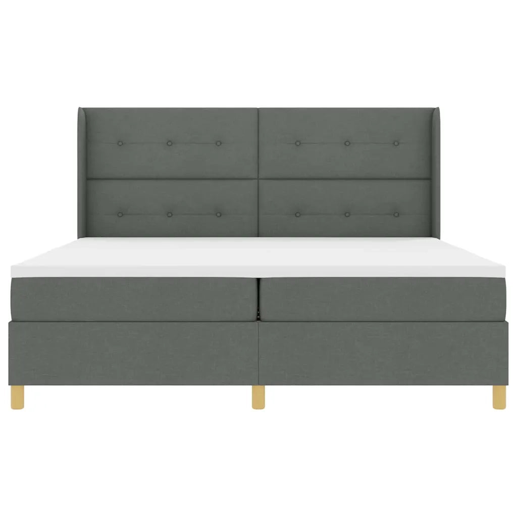 Letto a molle con materasso Grigio scuro 200 x 200 cm Tessuto 3341855