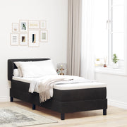 Letto Box Spring con Materasso Nero 80x200 cm in Velluto
