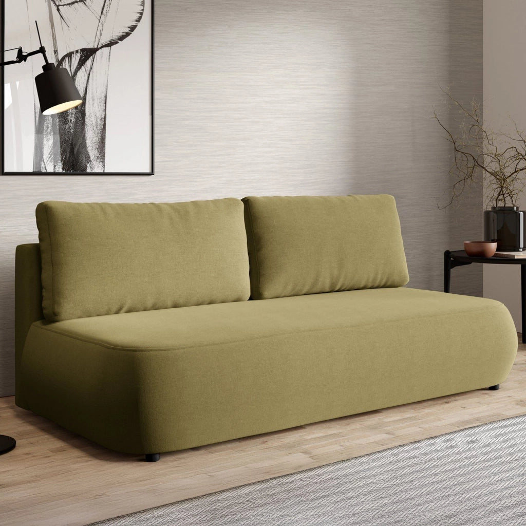 Brugnato, Divano Letto 2 Posti Contenitore, 210x106 cm Verde Chiaro