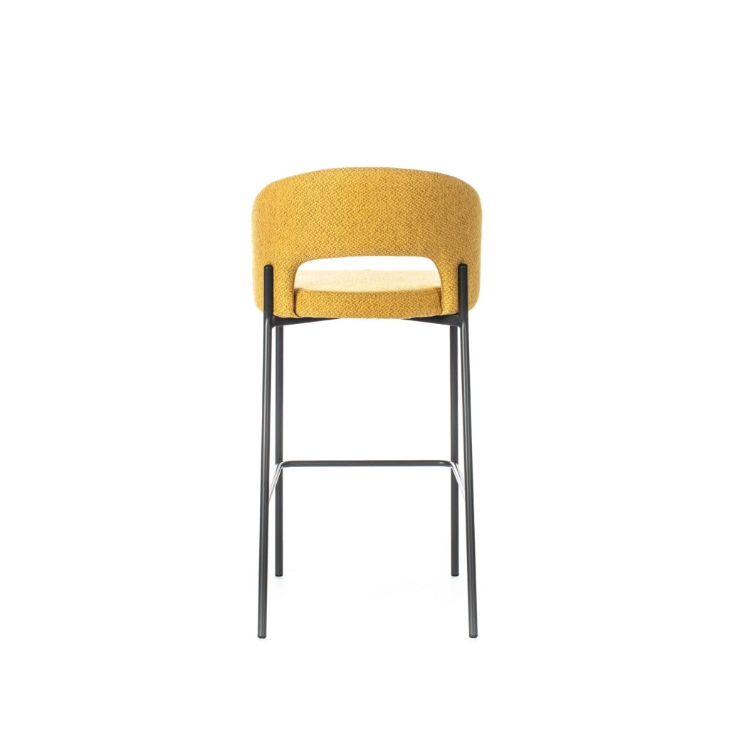 Set 2 Sgabelli 52x50x89 cm in Tessuto Greta Giallo