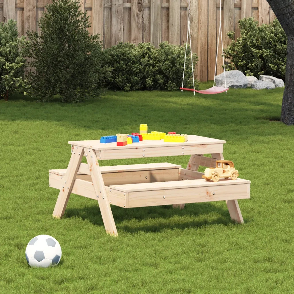Tavolo da Picnic per Bambini 88x97x52 cm Legno Massello di Pino 832596
