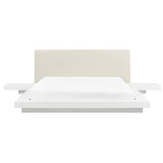 Letto in Legno di colore Bianco Stile Giapponese con Rete a Doghe 160 x 200 cm camera da letto