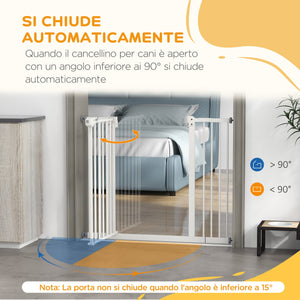 Cancellino per Cani Estensibile 74-100x77 cm in Metallo Bianco