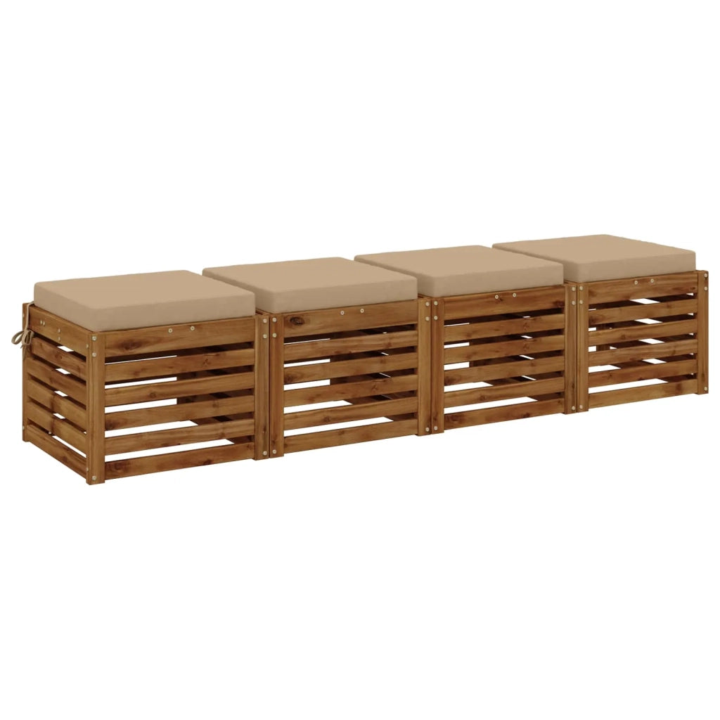 Cuscini per Sedia in 4 Pezzi SOEST 4 pz 100% Poliestere Sabbia 944386