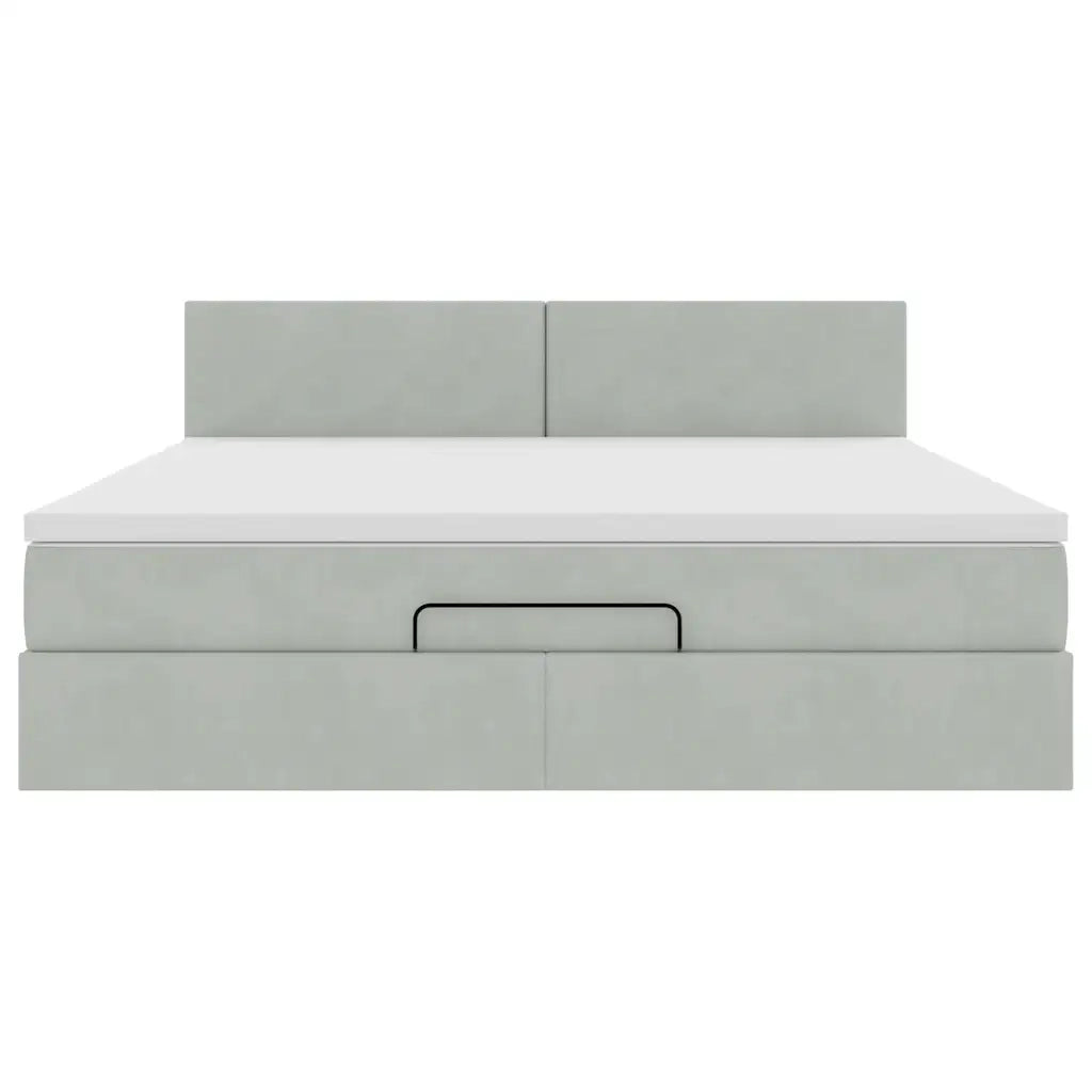 Struttura Letto Pouf con Materasso 180x200 cm in Velluto