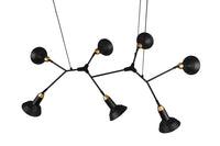 Lampada a Sospensione da Interno Attacco E14 in Metallo Nero Opaco