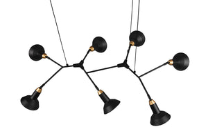 Lampada a Sospensione da Interno Attacco E14 in Metallo Nero Opaco