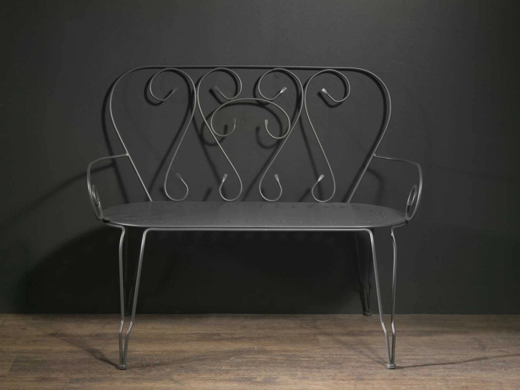 Panchina da Giardino 105x48xh88 cm in Metallo New Old Antracite