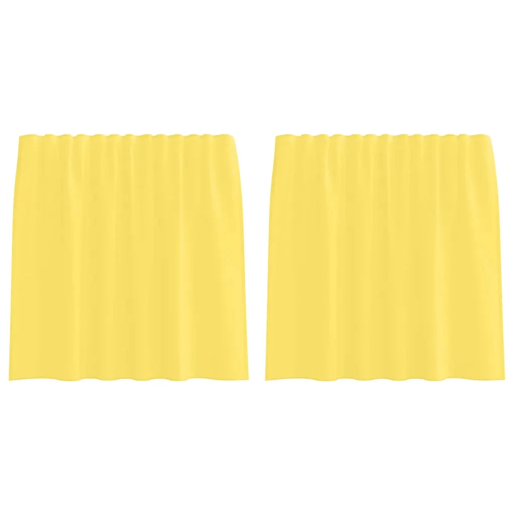 vidaXL Tende in Voile con Tasche per Aste 2 pz Giallo