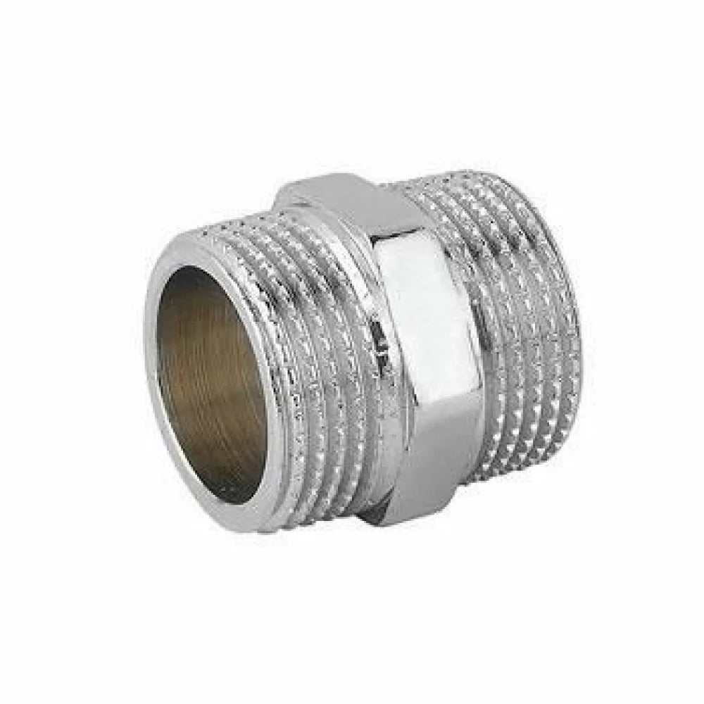 Nipplo doppio ottone cromato 1/4