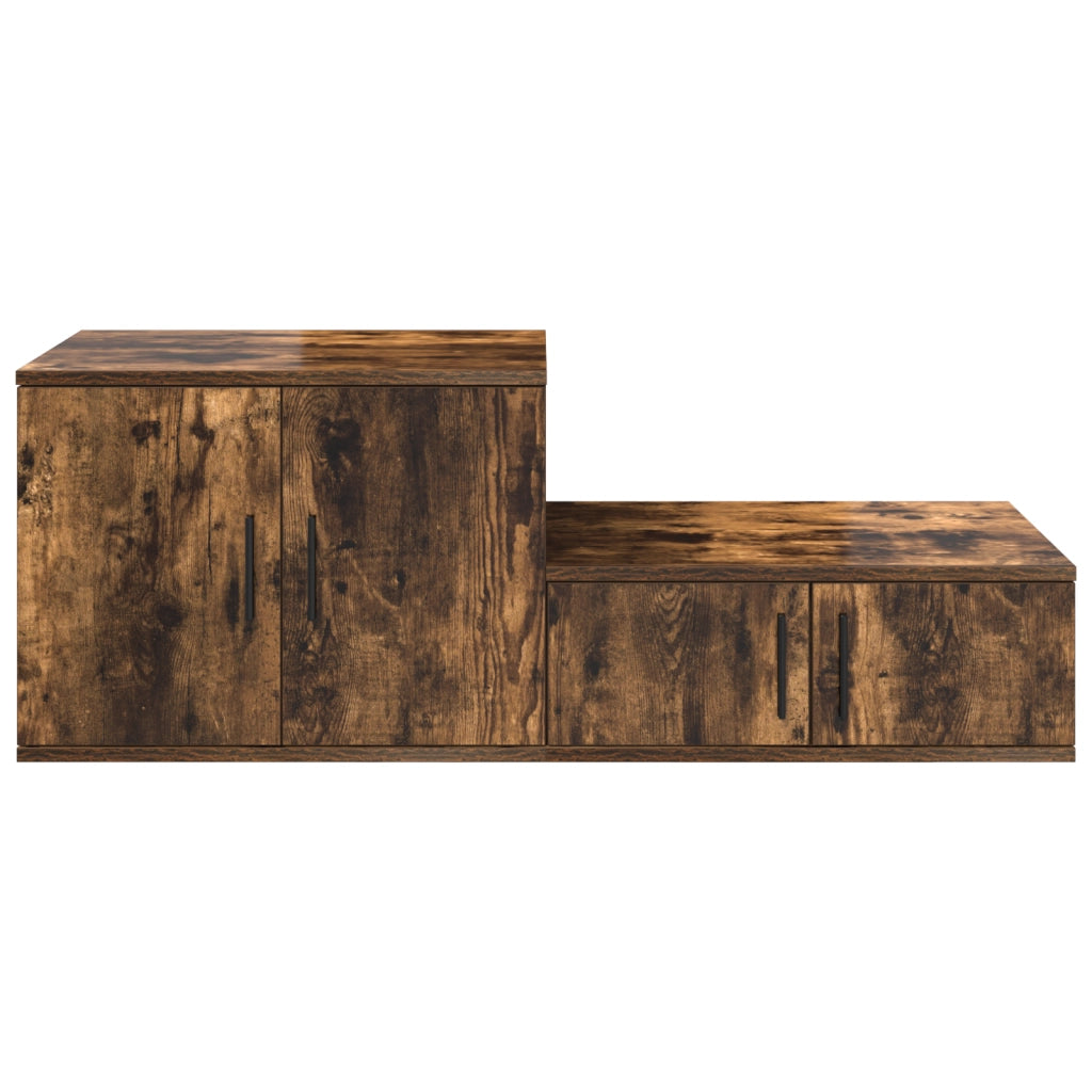 Mobiletto da giardino in rovere affumicato 118x41x40 cm in legno ingegnerizzato