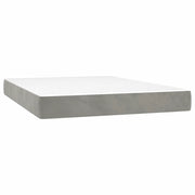Materasso a Molle Insacchettate Rigidit¨¤ Media Grigio Chiaro 140x190x20 cm in Velluto