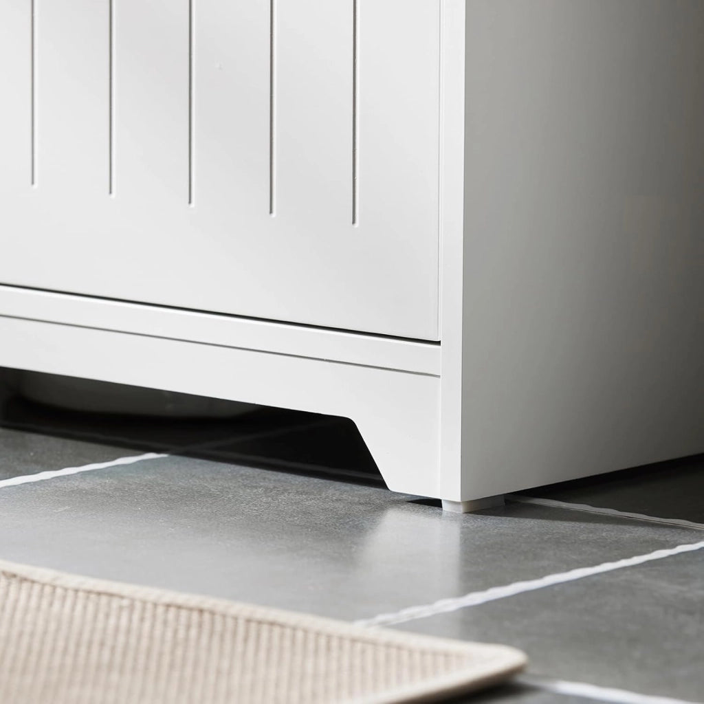 Mobile Sottolavabo Bagno Mobile Base per Lavabo a Terra con 2 Ante Bianco 60x30x60cm BZR108-II-W