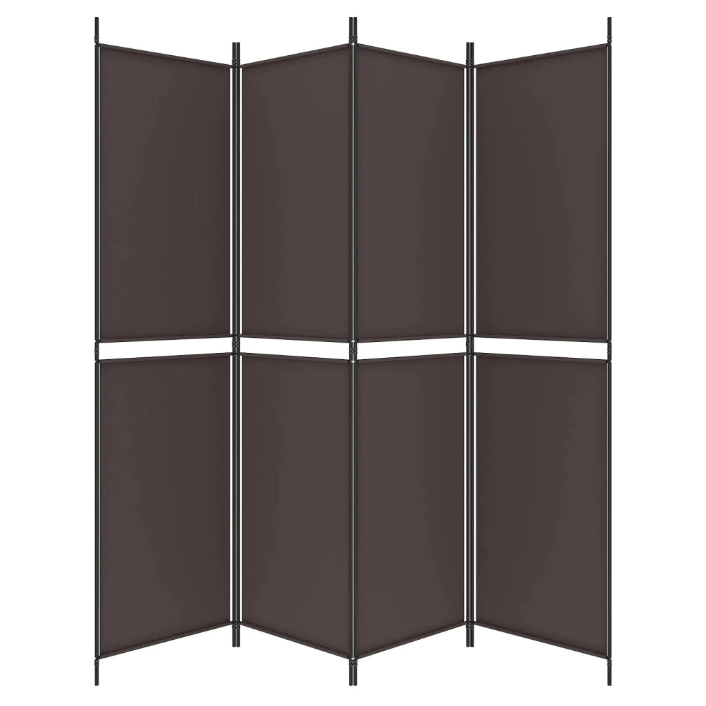 Divisorio a 4 Pannelli Marrone 200x200 cm in Tessuto 350231