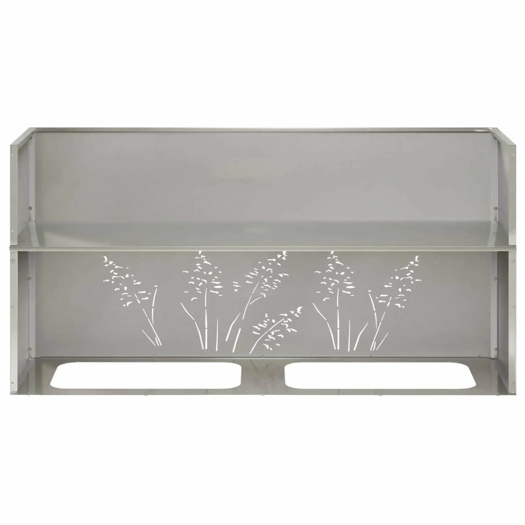 Vaso da giardino 2 pz Argento 100 x 30 x 49 cm Acciaio Inox 8005871