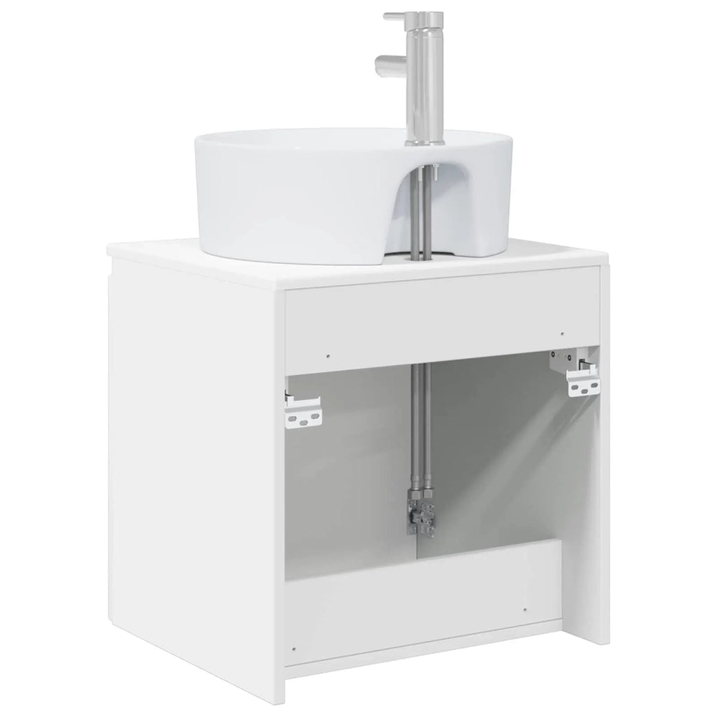 Mobile Lavabo da Parete Bianco Lucido 49,5 x 44,5 x 65 cm 890436