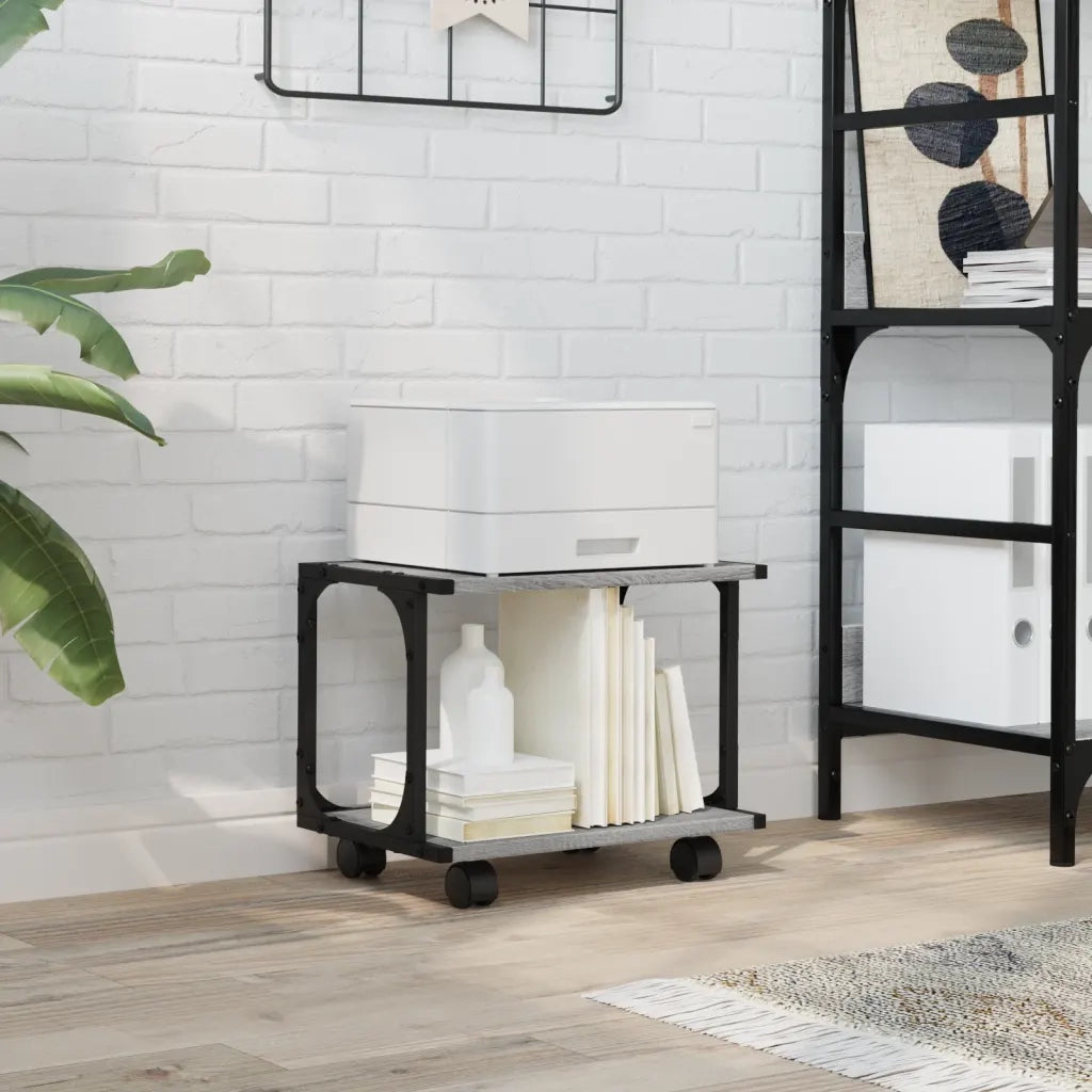 Supporto Stampante 2 Piani Grigio Sonoma 41x28x33,5 Multistratocod mxl 90743