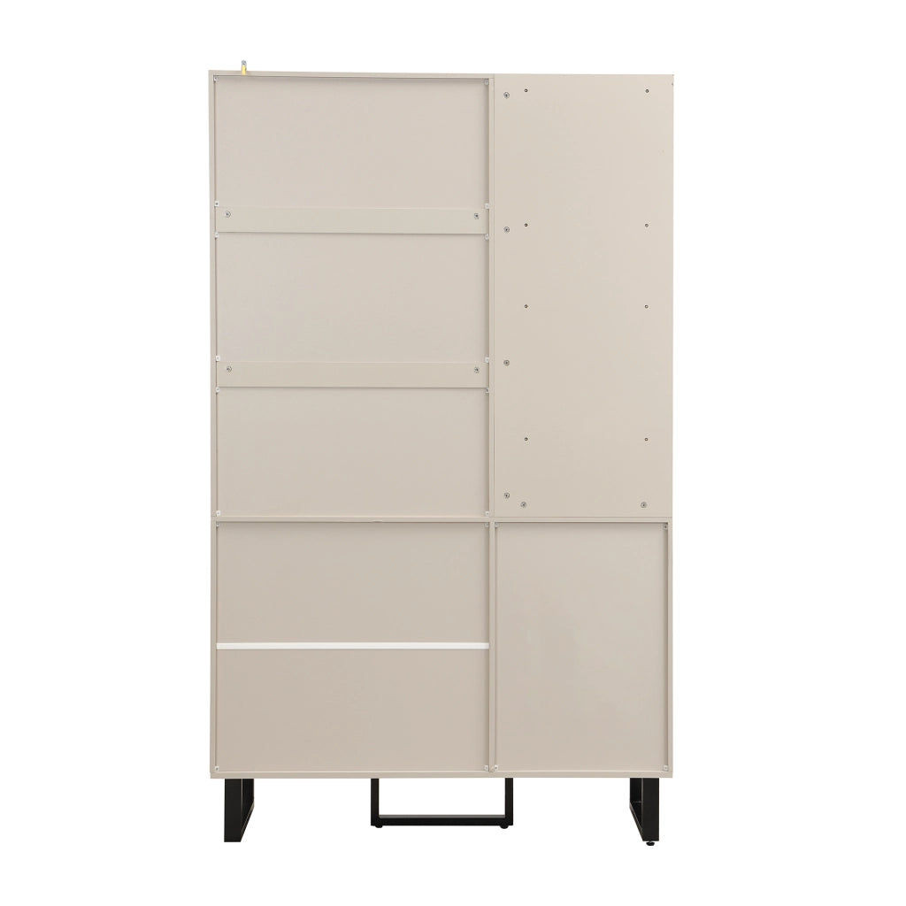 Mobile Ingresso Con 1 Anta; 2 Cassetti E Barra Estraibile; Pannelli Imbottiti; in MDF; 110??38??186 cm; Beige E Grigio