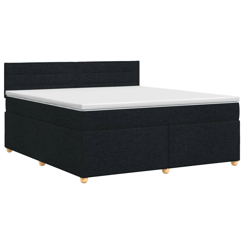 Letto box spring con materasso Nero 140 x 190 cm Tessuto 3450946