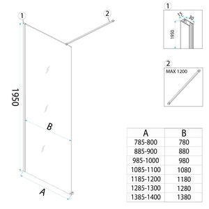 Parete Doccia Rea Flexi Transparent / Titan 120
