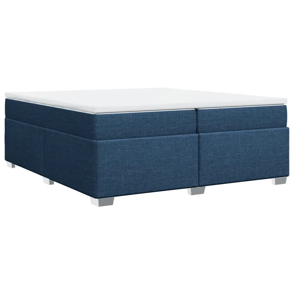 Giroletto a Molle con Materasso Blu 200x200 cm in Tessuto