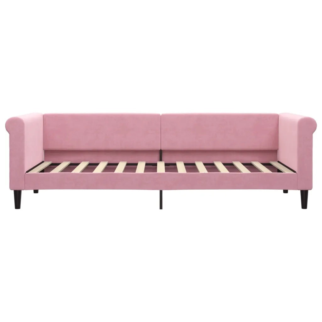 Divano Letto Estraibile con Cassetti Rosa 80x200 cm Velluto 3197815
