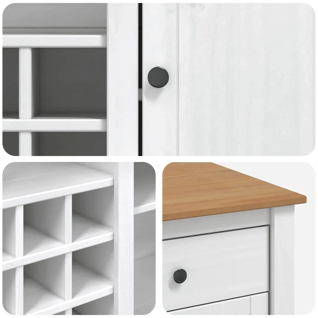 Carrello da Cucina PANAMA 2 pcs Bianco e Cera di Miele