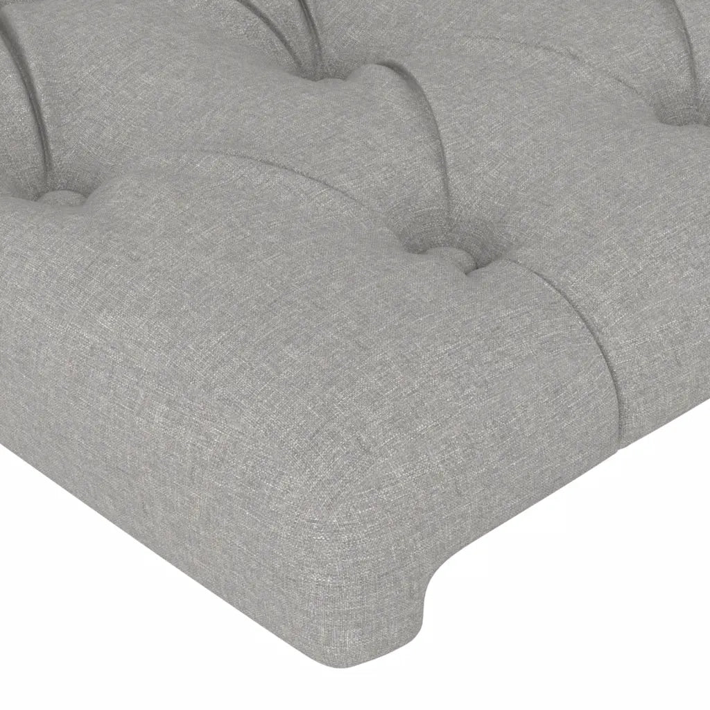 Testiera-Testata Decorativa Grigio Chiaro a LED 103x16x78/88 cm in Tessuto 412588