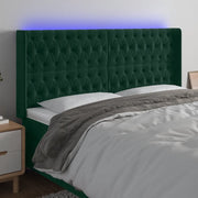 Testiera a LED Verde Scuro 183x16x118/128 cm in Velluto cod mxl 121803