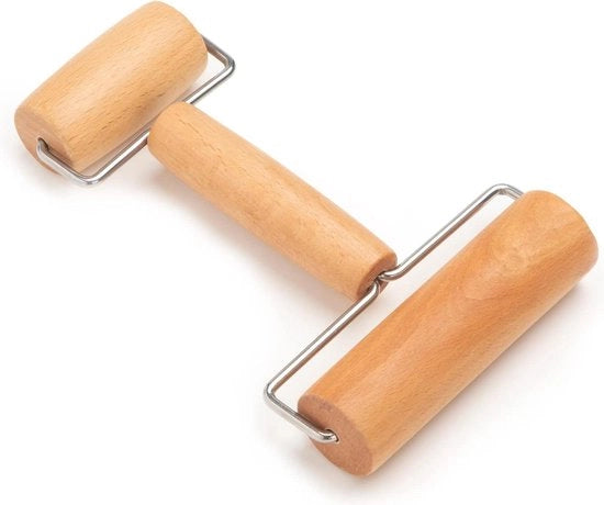 Rolla per impasto in legno - strumento per la cottura della pasta - pasta per pizza e dolci - pasta per biscotti - doppio beccuccio