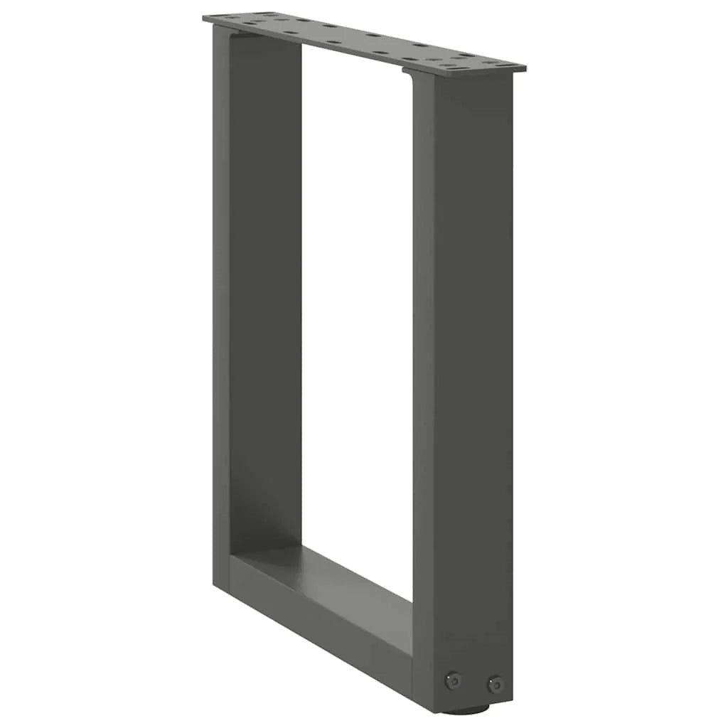 Set di 2 gambe per tavolino a forma di U 28 x 43 cm con piedini regolabili design moderno in acciaio antracite 02_0057390