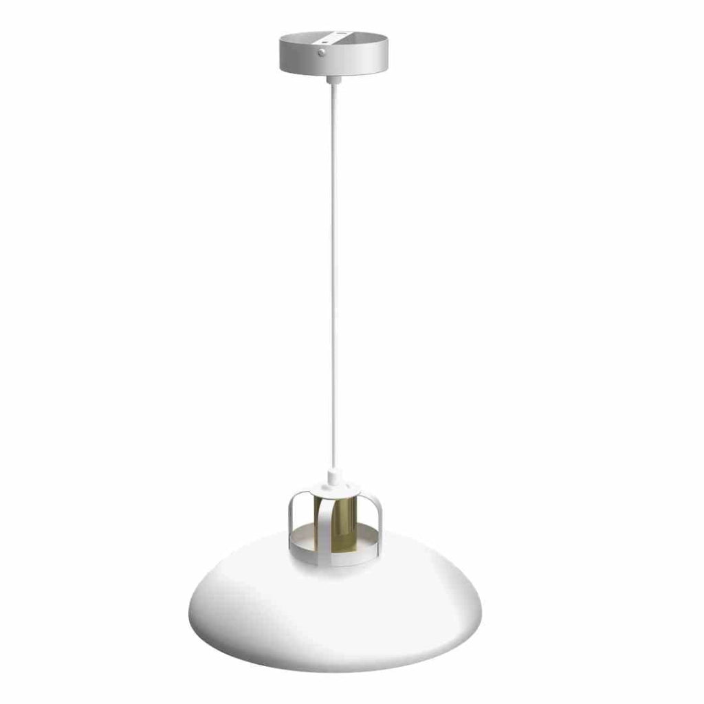 Lampadario a sospensione Milagro Felix bianco ottone Ø29