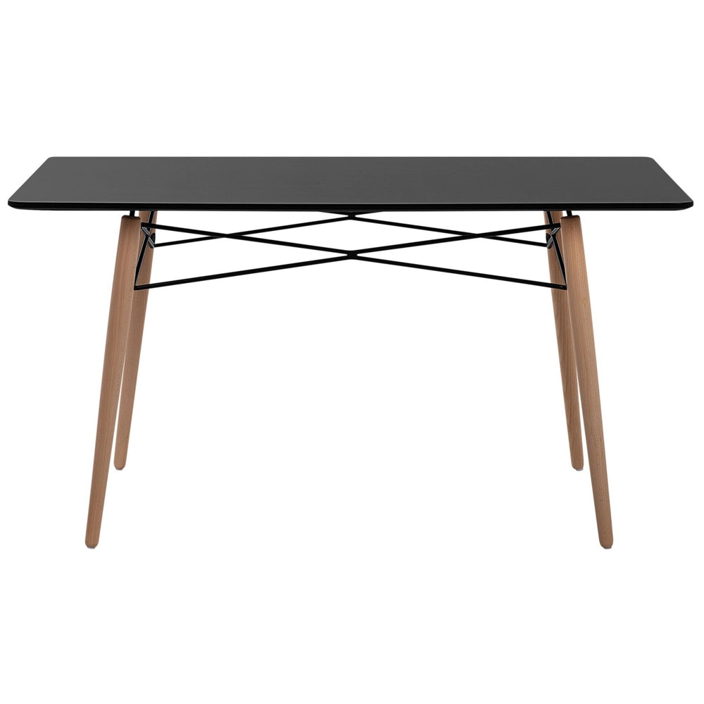 Tavolo da pranzo in legno chiaro piano Nero 140 x 80 cm moderno scandinavo