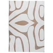 Tappeto da Soggiorno Beige e Bianco Jacquard 160 x 230 cm a Pelo Alto Rettangolare in Poliestere con Retro Antiscivolo Stile Moderno