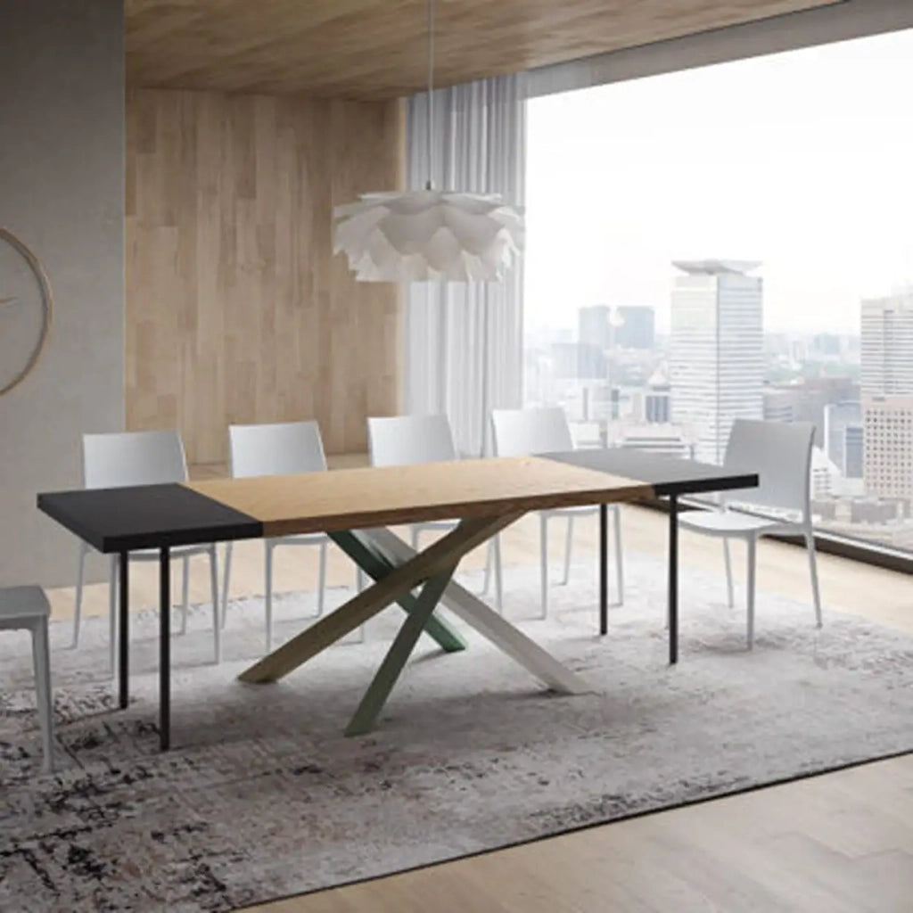 Tavolo allungabile 140/240x90 cm Versalux rovere scortecciato gambe multicolore 4/A