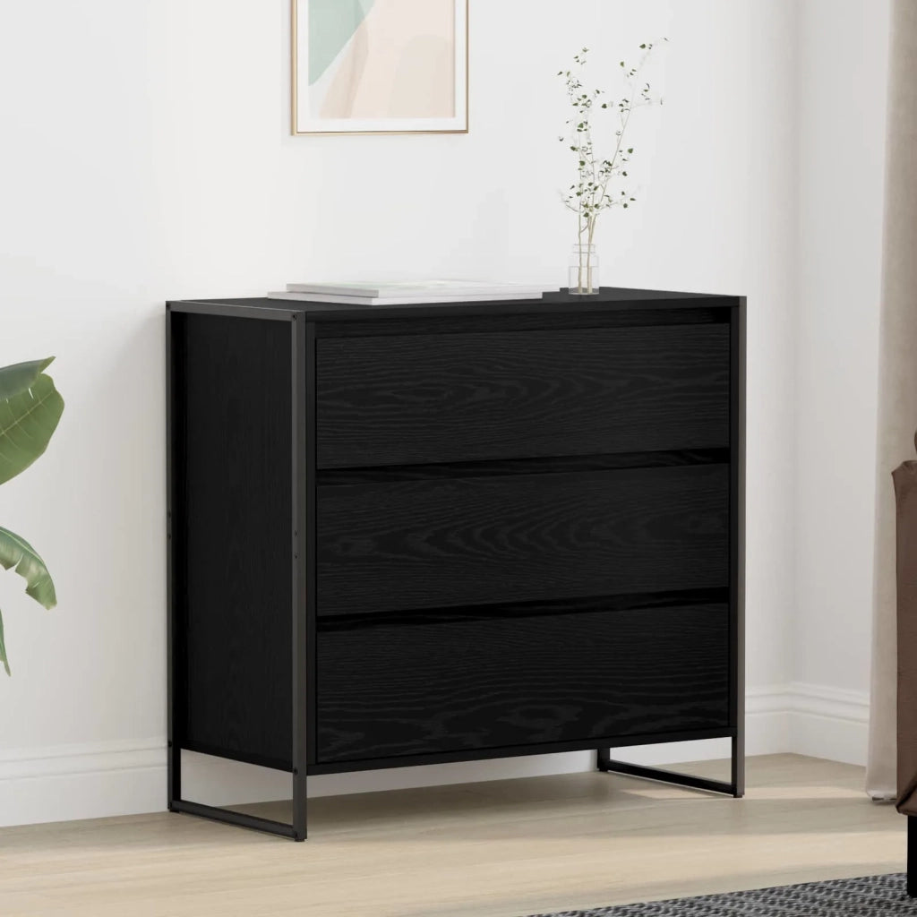 Credenza | Madia | Buffet da pranzo | Armadio da pranzo Rovere Nero 79 x 36 x 75.5 cm Legno multistrato