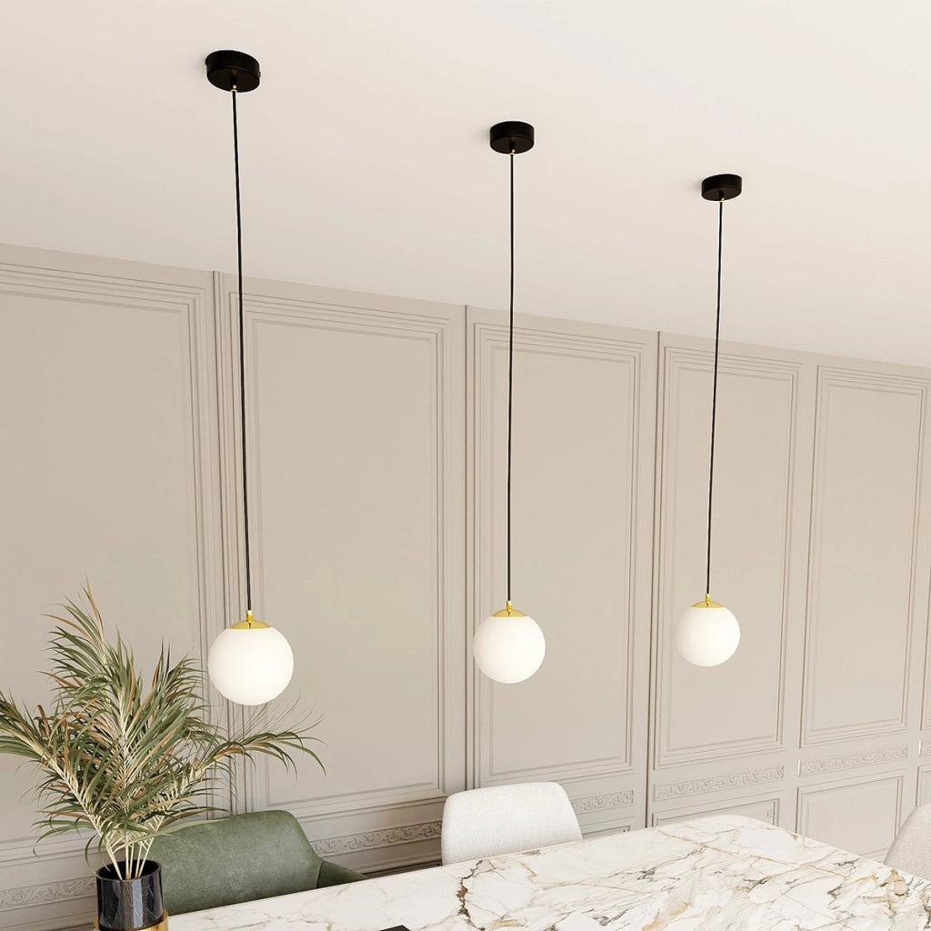 Lampada a sospensione ROYAL in acciaio nero e vetro