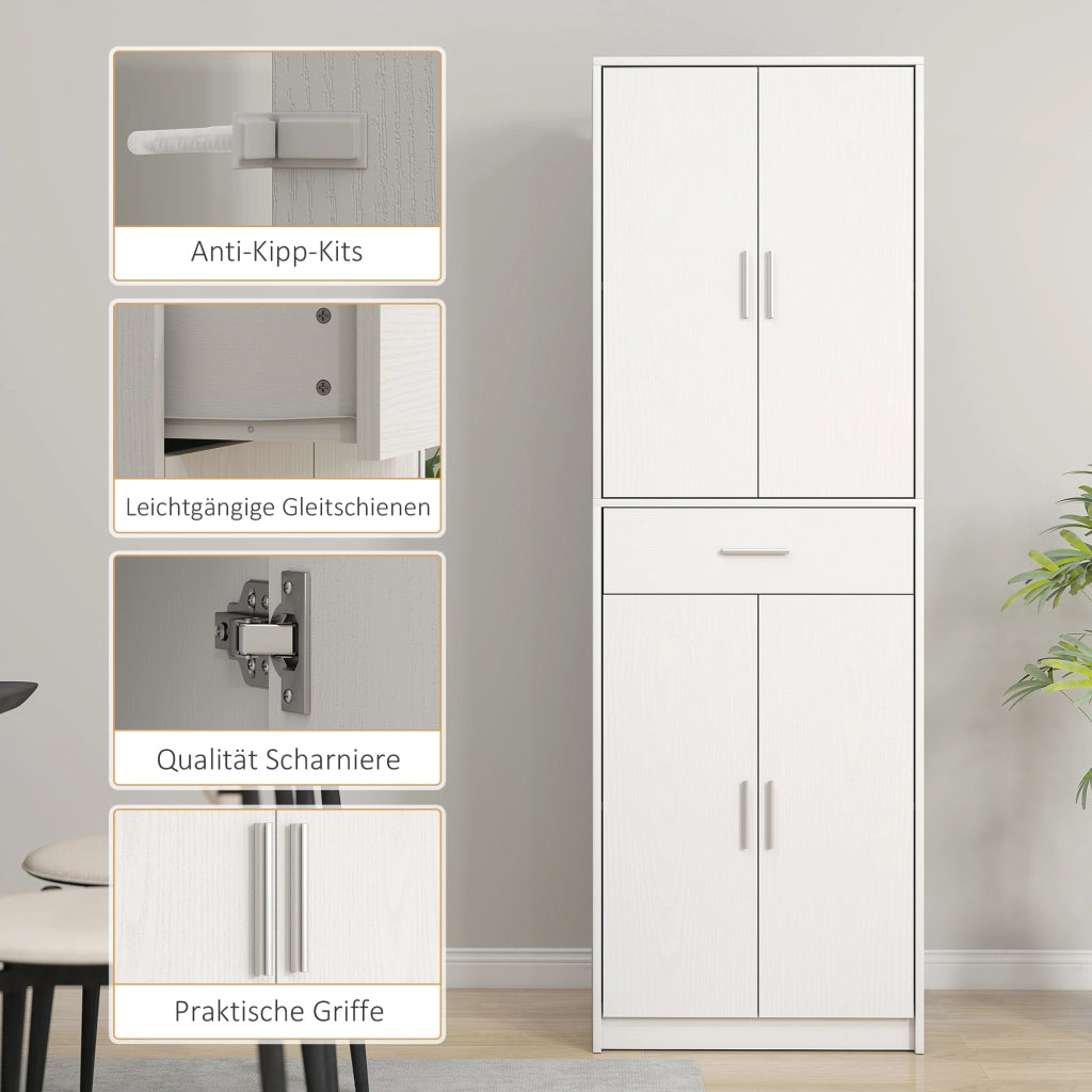 Mobile cucina 3 ripiani regolabili ¨C Xylo ¨C Truciolare MDF bianco salvaspazio