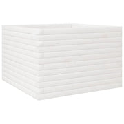 Fioriera | Cassetta per fiori | Vaso da Giardino Bianca 70x70x45,5cm Legno Massello di Pino