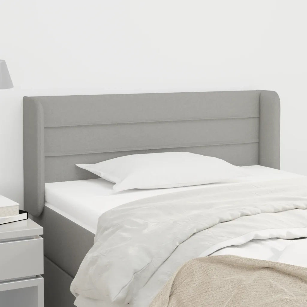 Testiera ad Orecchio-Testata con Orecchie Grigio Chiaro 93x16x78/88 cm in Tessuto 727195