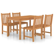 Set da pranzo da giardino 5 pezzi mobili da esterno legno massello di teak 02_0013763