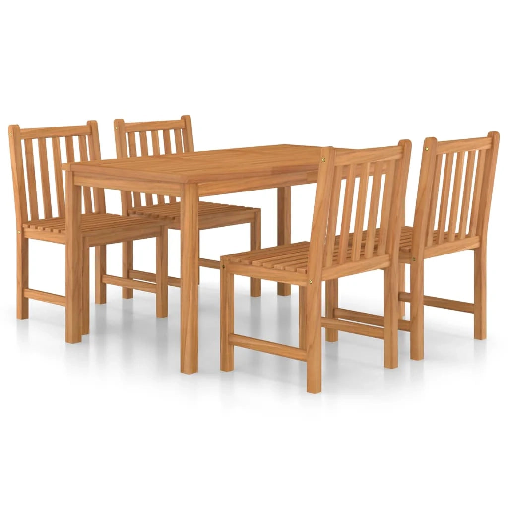 Set da pranzo da giardino 5 pezzi mobili da esterno legno massello di teak 02_0013763